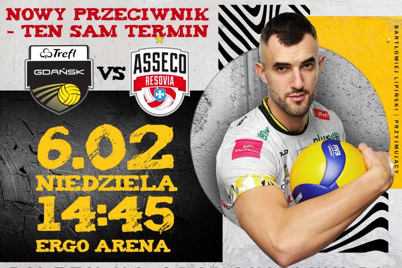 Wydarzenie: Mecz Trefl Gdańsk - Asseco Resovia Rzeszów, Kiedy? 2022-02-06 14:45, Gdzie? Plac Dwóch Miast 1